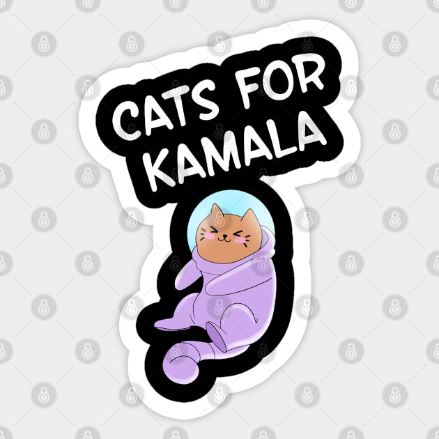 Cats for Kamala Harris, Joe Biden. Register, show up, vote, dude. Voting blue, democrats. Fuck Trump. Cat against anti Trump. Elections 2020. Cute astronaut cat in space Sticker by IvyArtistic